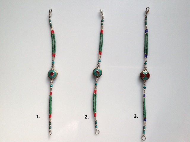 Bracelets en turquoise et corail - modle 3